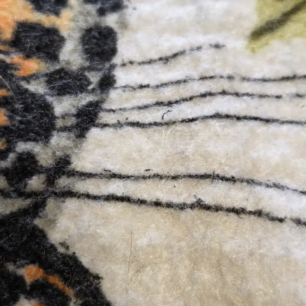 Vintage 1980s Blanket Owen Jungle Print Leopard Floral Nylon Polyester USA Made